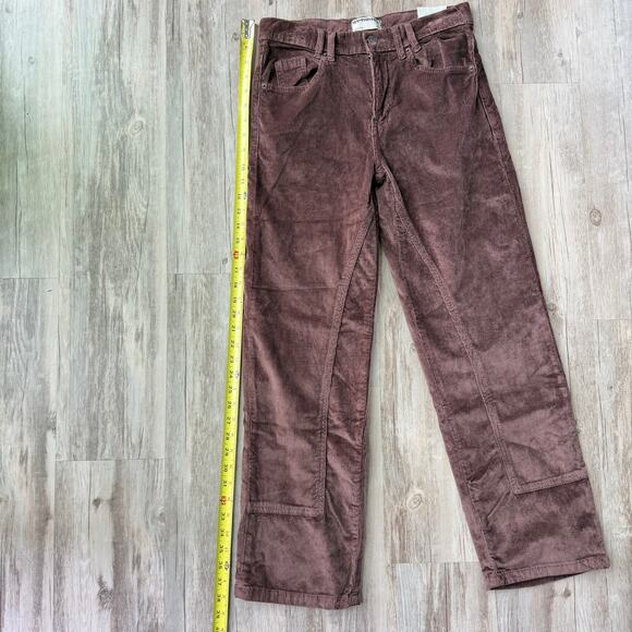 NWT Free People We The Free Risk Taker High Rise Corduroy Pants Brown Size 26 - Picture 5 of 10
